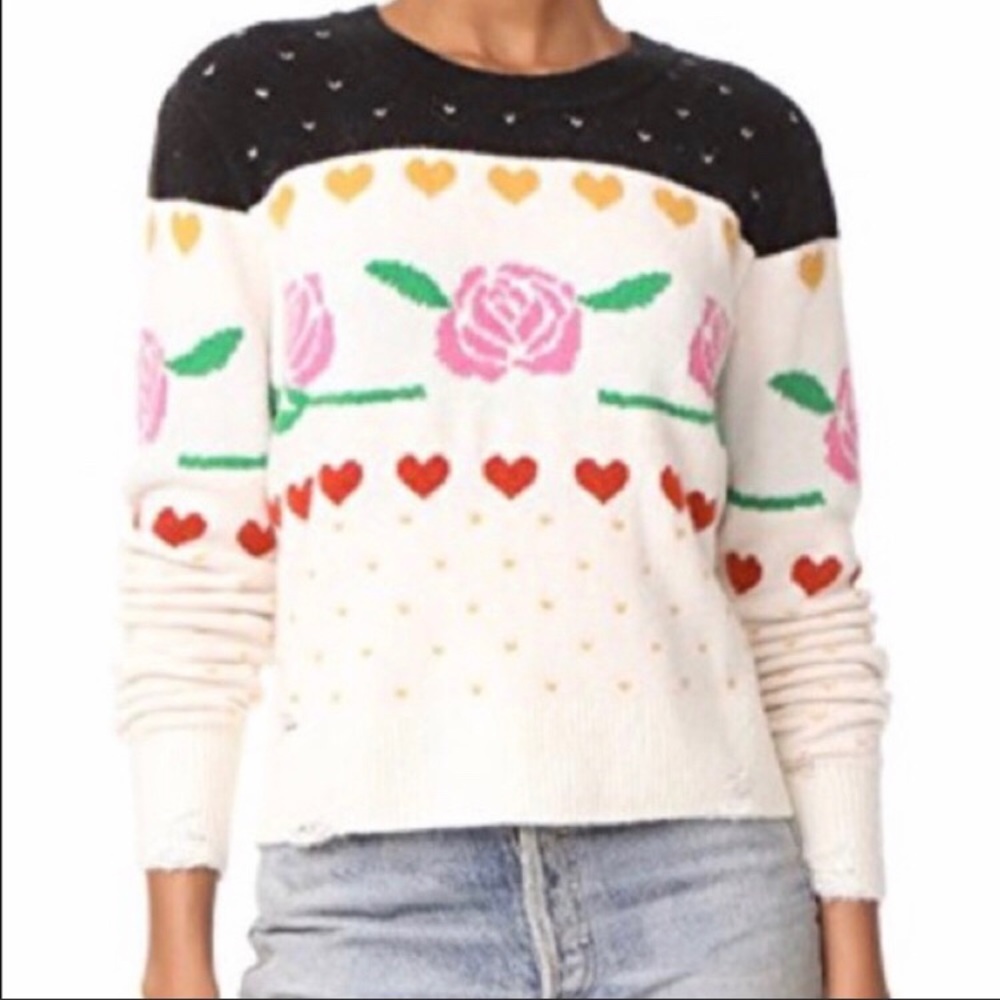 WILDFOX Heart Sweater size M